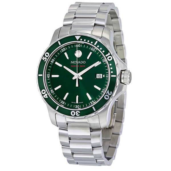 Movado 2600136 Series 800 Green Dial Stainless Steel Men's Watch