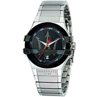 Maserati R8853108001 Potenza Black Dial Silver Steel Strap Men's Watch