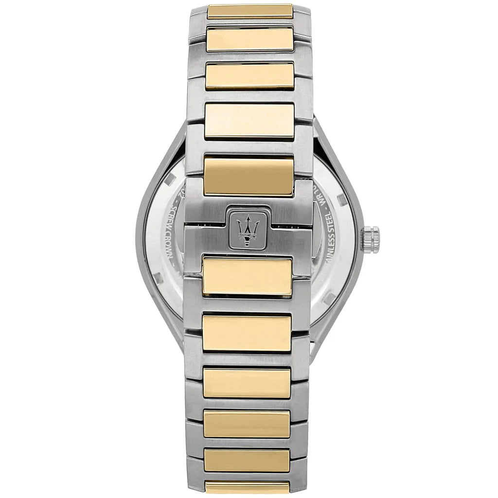 Maserati R8853142008 Stile Black Dial Two Tone Stainless