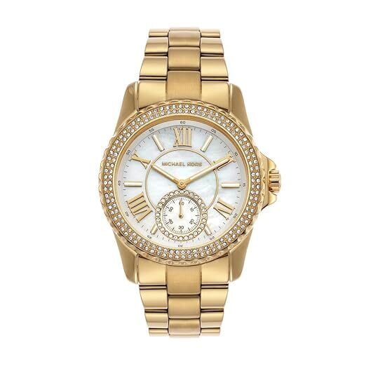 Michael Kors Everest Women\'s Watch, Stainless Steel Watch for Women with Steel Michael Kors Everest Chronograph White Dial Two Tone Steel  main image 3