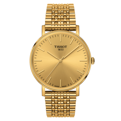 Tissot T109.410.33.021.00 T Classic Gold Dial Gold Mesh Bracelet Men's Watch