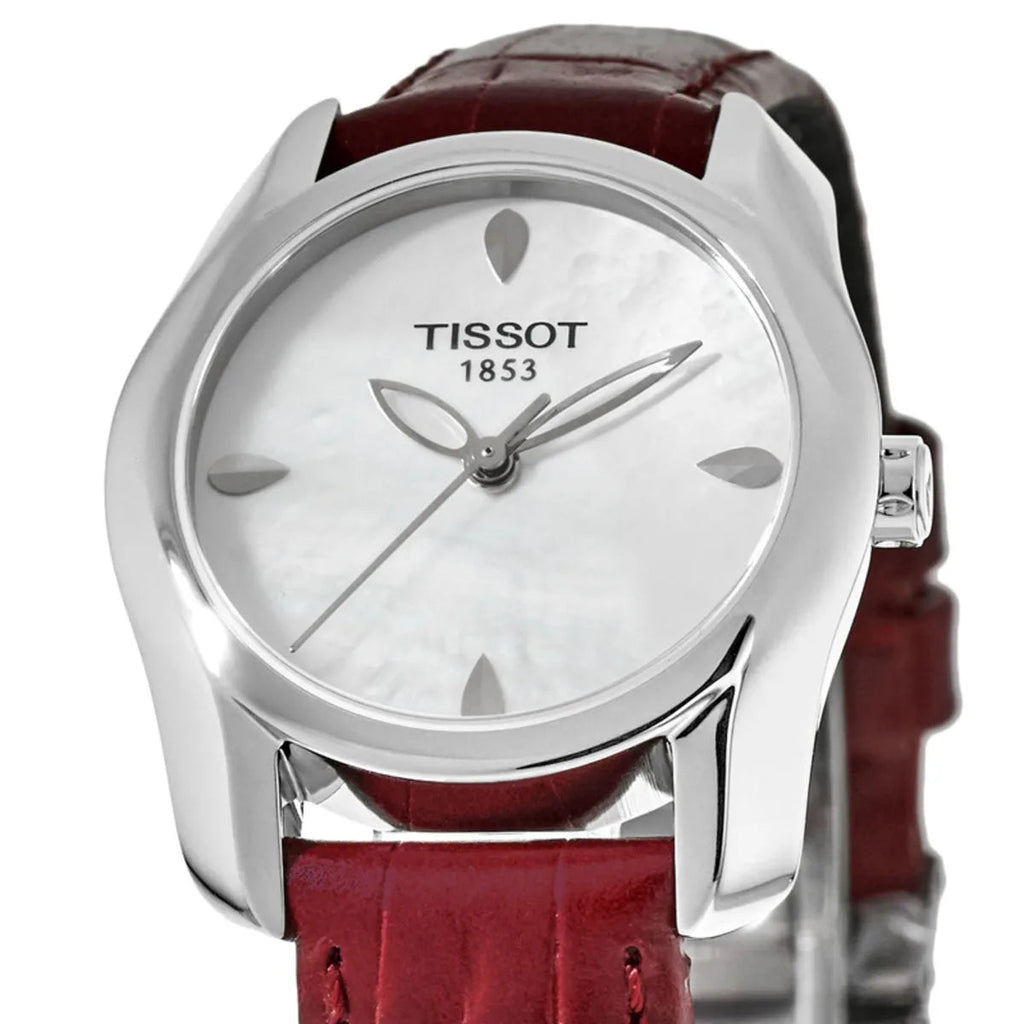 TISSOT T-WAVE　T023.210.16.111.01レディース 時計 Tissot T-Wave T023.210.16.111.01 White Pearl Red Leather