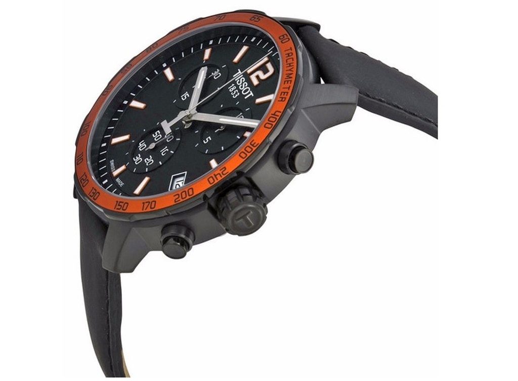 Tissot Black Men s Quickster Quartz Chronograph Black and Orange Watch