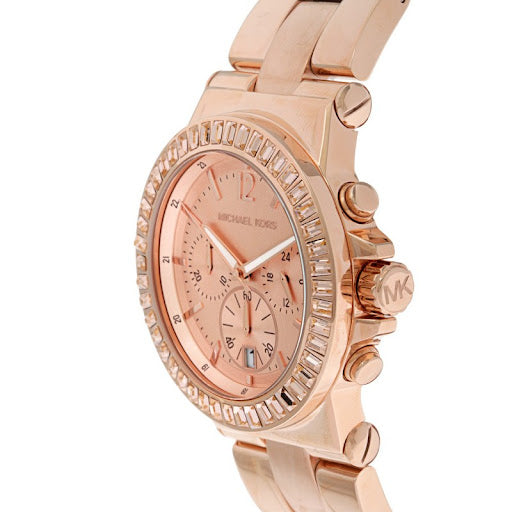 Michael Kors MK5412 Rose Gold-tone Baguette Bezel Chronograph Women's Watch