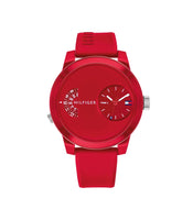Tommy Hilfiger 1791557 Denim Red Dial Red Rubber Strap Men’s Watch