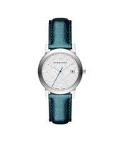 Reloj de mujer Burberry BU9120 The City con correa de cuero y esfera plateada