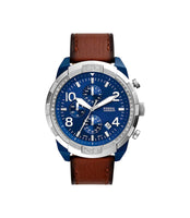 Fossil FS5829 Bronson Chronograph Blue Dial Brown Leather Men's Watch