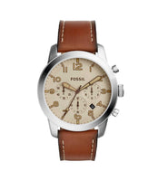 Fossil FS5144 Pilot 54 White Dial Brown Leather Men's Watch