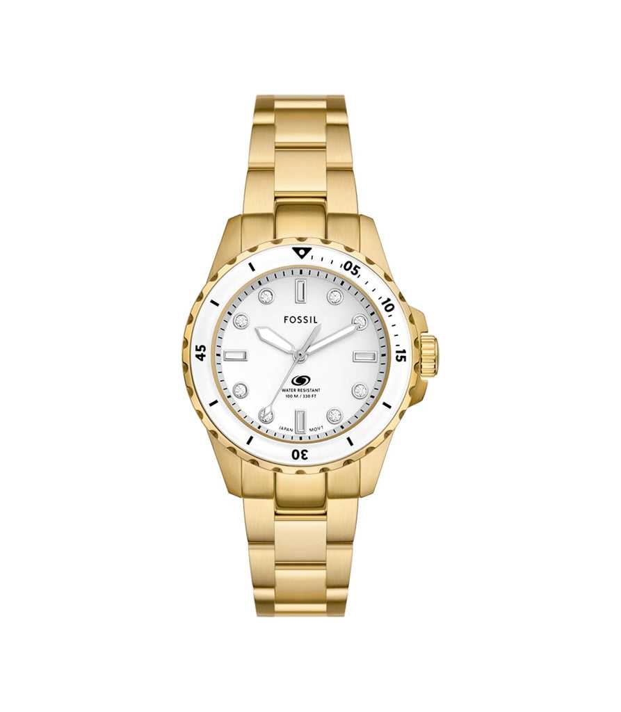 Fossil ES5350 Gold-Tone White Dial Women’s Watch