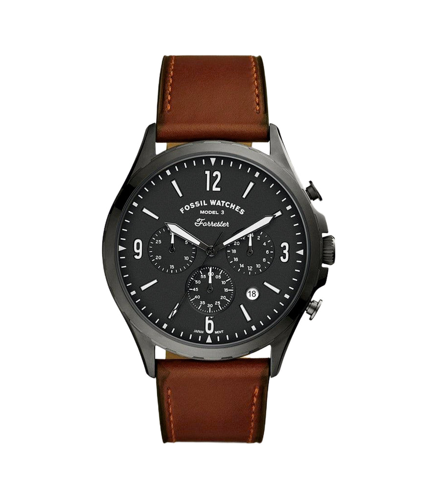 Fossil FS5815 Forrester Chronograph Grey Dial Brown Leather Men's Watch