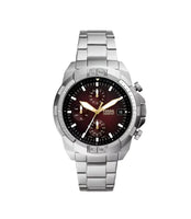 Fossil FS5878 Bronson Chronograph Red Dial Silver Stainless Steel Men's Watch