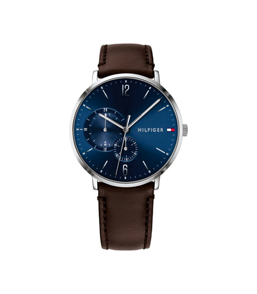 Tommy Hilfiger 1791508 Blue Dial Brown Leather Men's Watch – WATCH