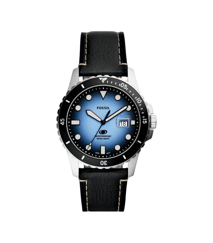 Fossil FS5960 Blue Dial Leather Men's Watch