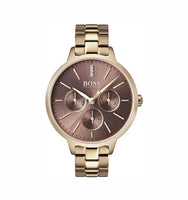 Hugo Boss 1502422 Symphony Brown Dial Gold Stainless Steel Strap Women's Watch