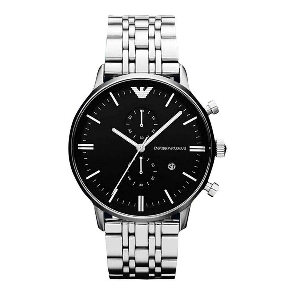 Emporio Armani Chronograph Black Dial Stainless Steel Men's Watch AR80009