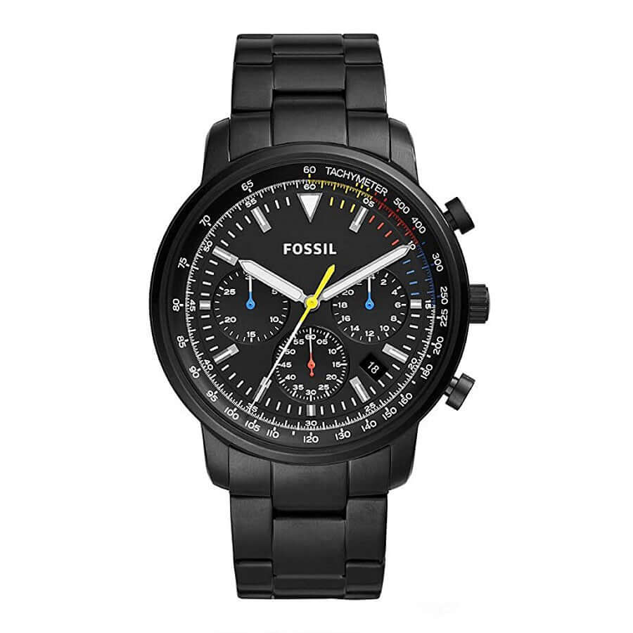 Share: 0 Jam Tangan Pria Fossil FS5413 Goodwin Chronograph Black Dial Black Stainless Steel