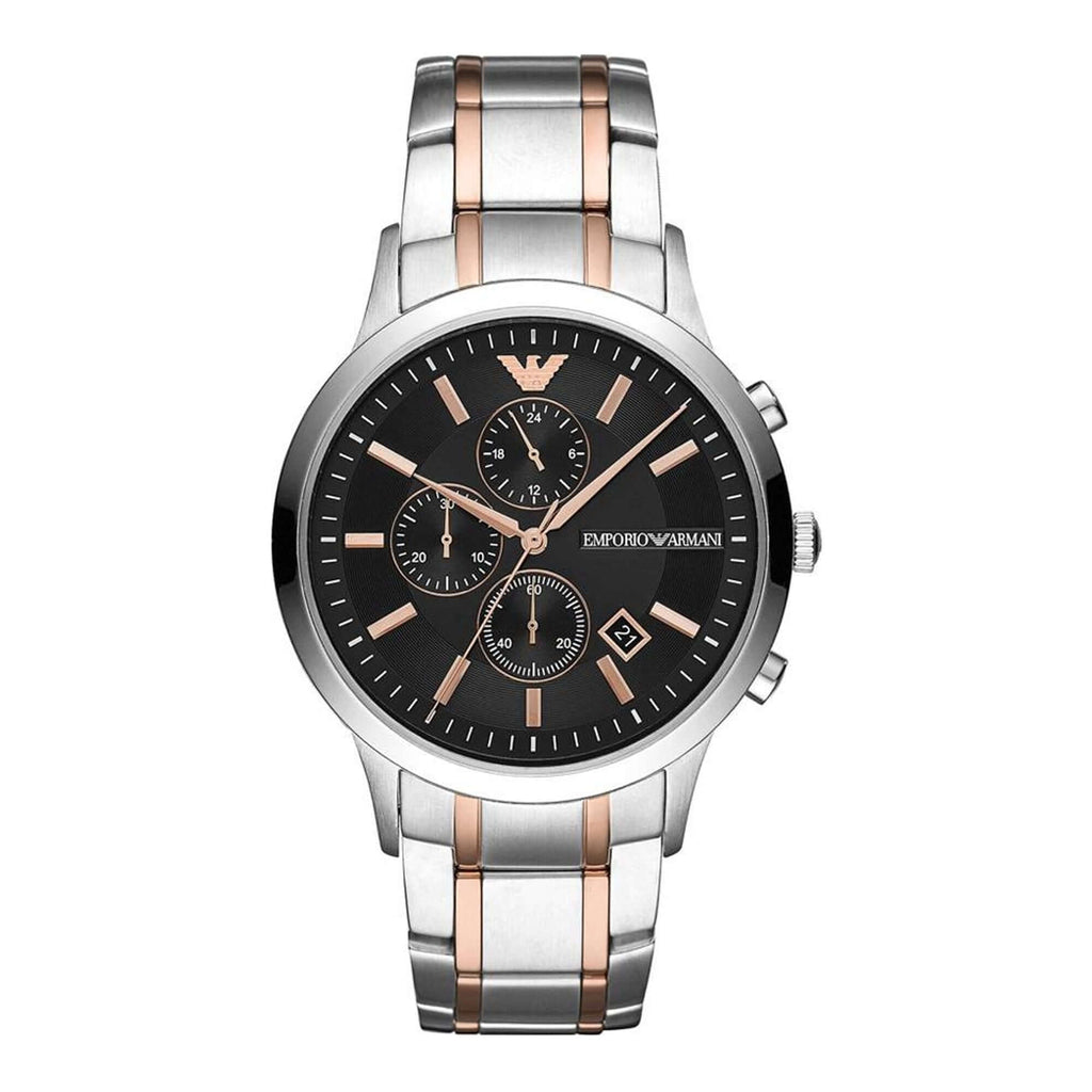 Emporio Armani Chronograph Black Dial Two-Tone Men's Watch AR11165