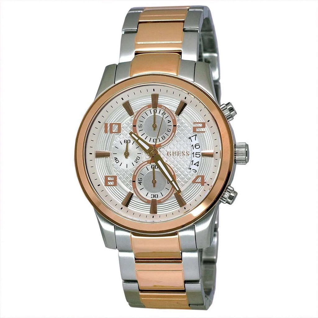 Guess Exec Chronograph Dial Two-Tone Men's Watch W0075G2 - WATCH ACES