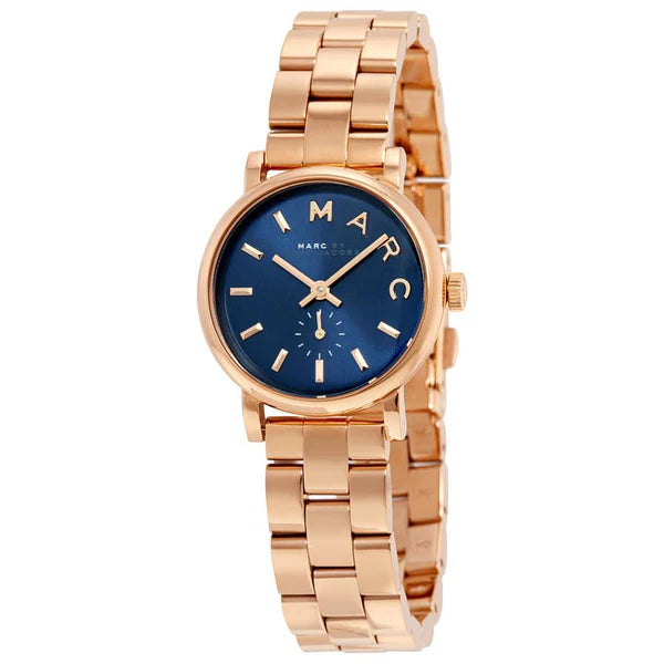 Marc by Marc Jacobs Baker Navy Dial Rose Gold-plated Ladies Watch MBM3332