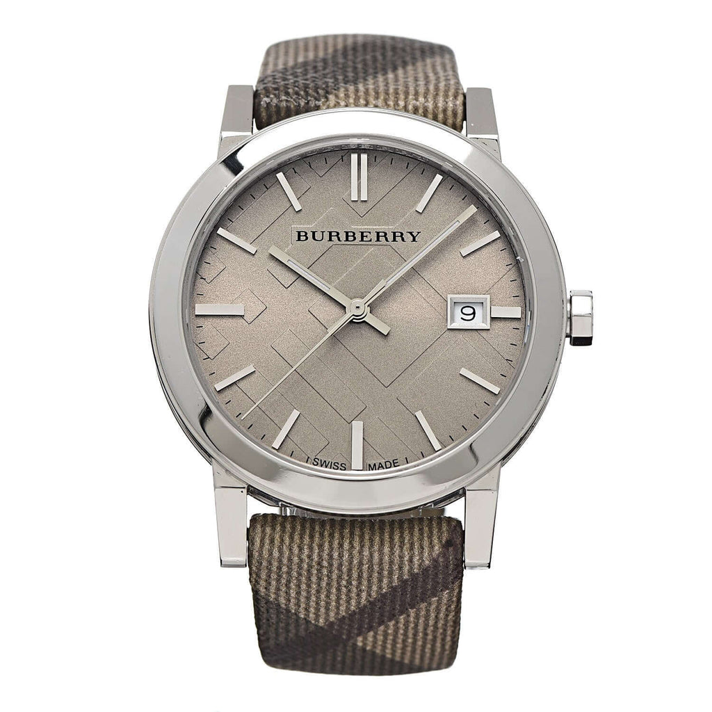 - Movement Source: Swiss - Primary Material: Stainless Steel - Case Colour: Silver-tone - Case Shape: Round - Strap Type: Strap - Strap Material: Calfskin Leather - Bezel: Fixed - Clasp: Buckle - Function:, Date,Hour, Minute, Second - Water Resistance: 50