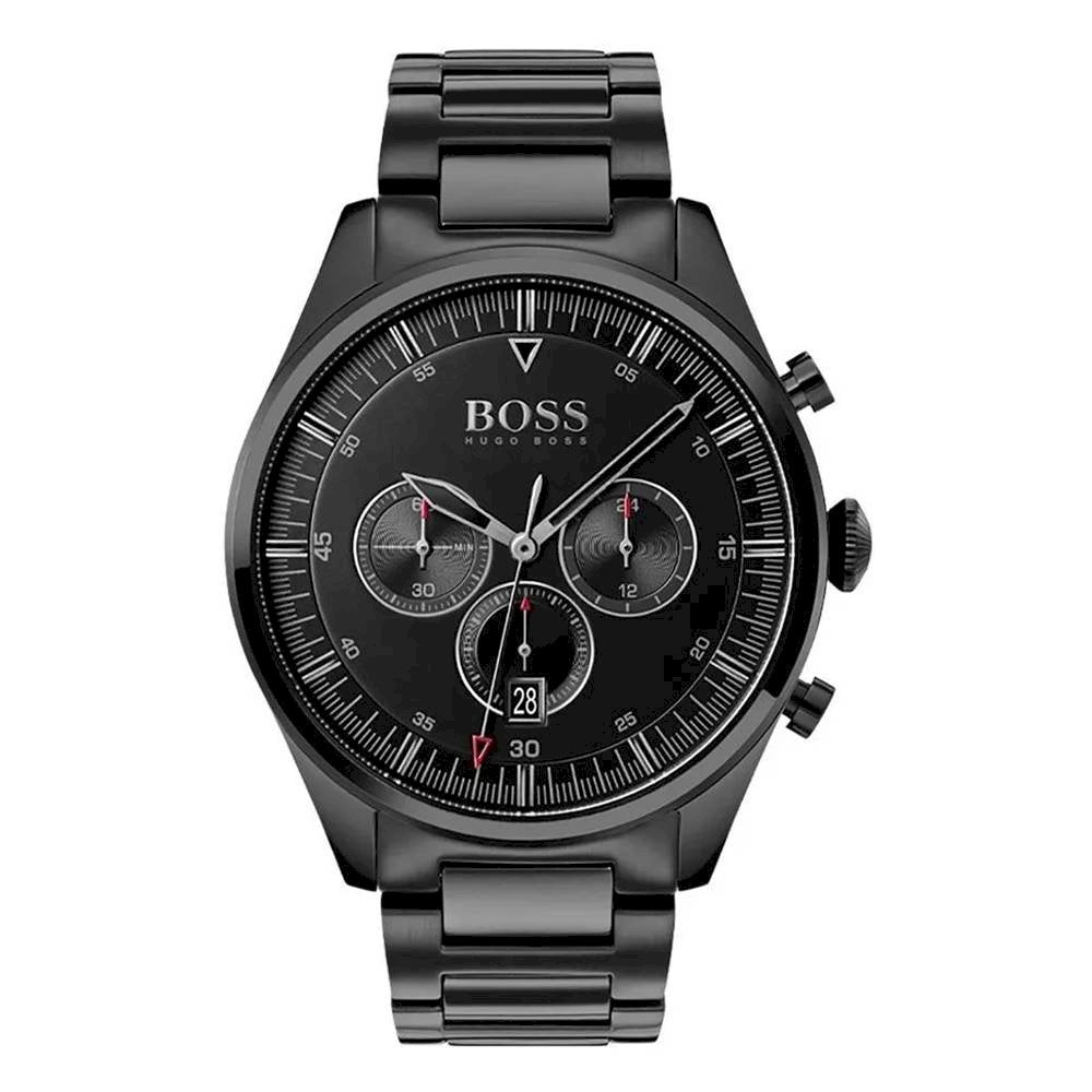 Hugo Boss Pioneer Black Steel Men's Chrono Watch  HB1513714 - WATCH ACES