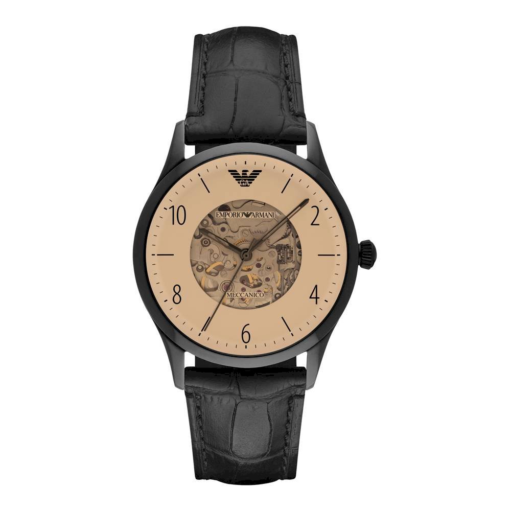Automatic Beige Dial Men's Leather Watch