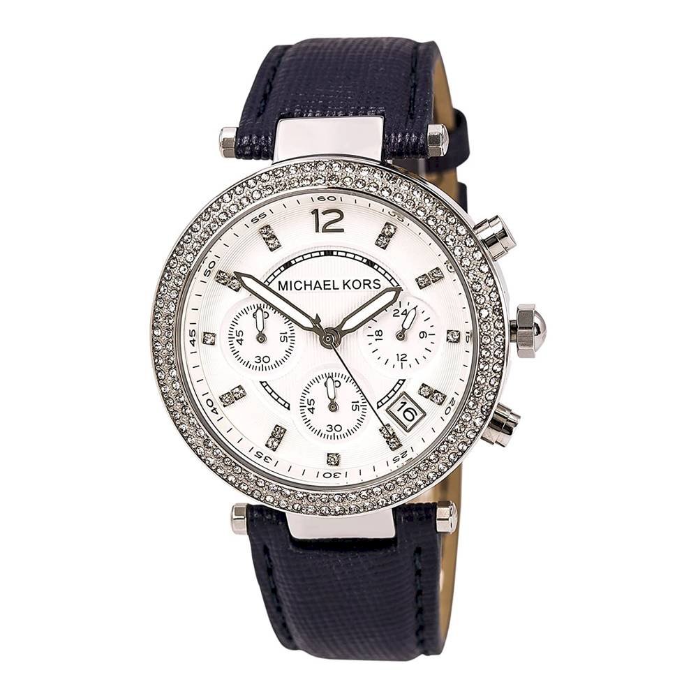 Michael Kors Parker Chronograph Navy Leather Ladies Watch MK2293
