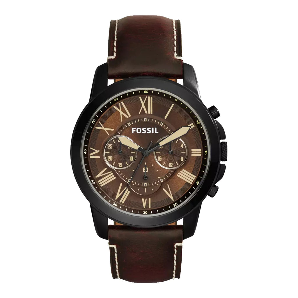 Fossil Men's FS5088 Brown Leather Quartz Watch