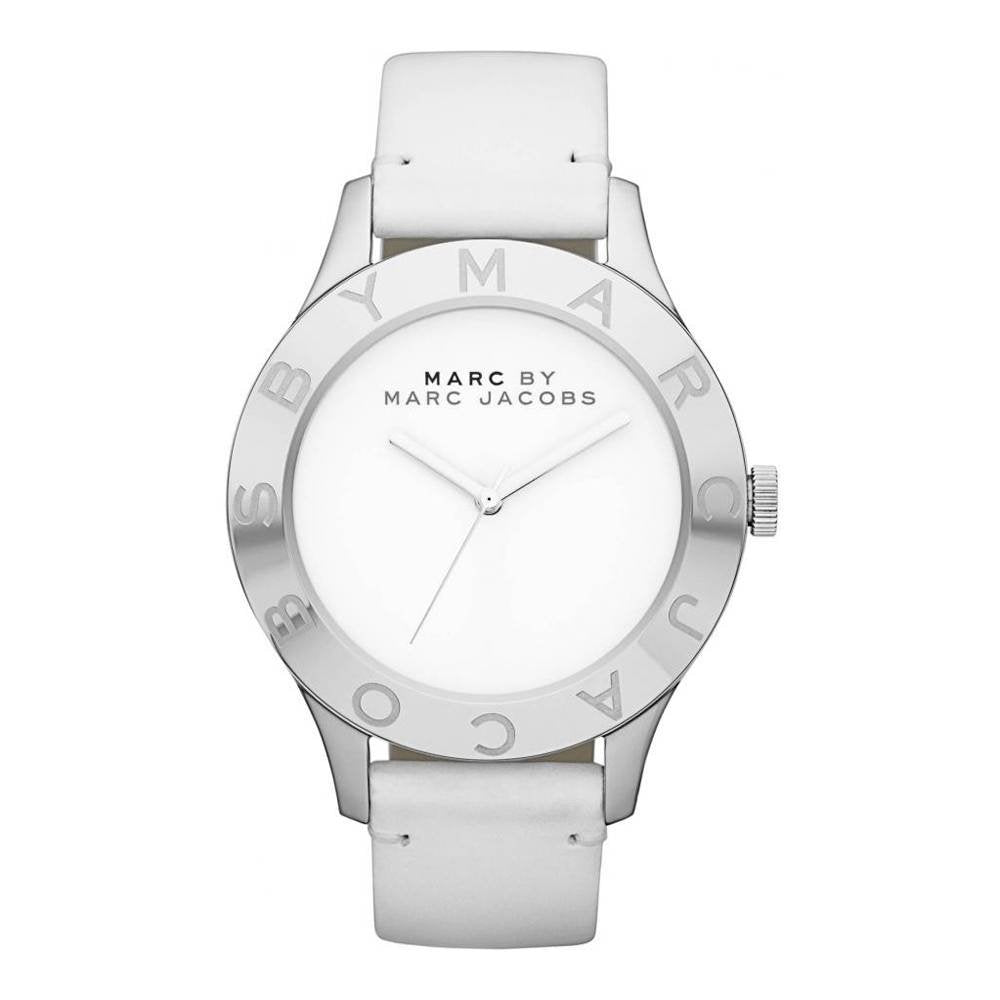 Marc Jacobs MBM1200 Women's Blade White Leather Strap White Dial Watch - WATCH ACES