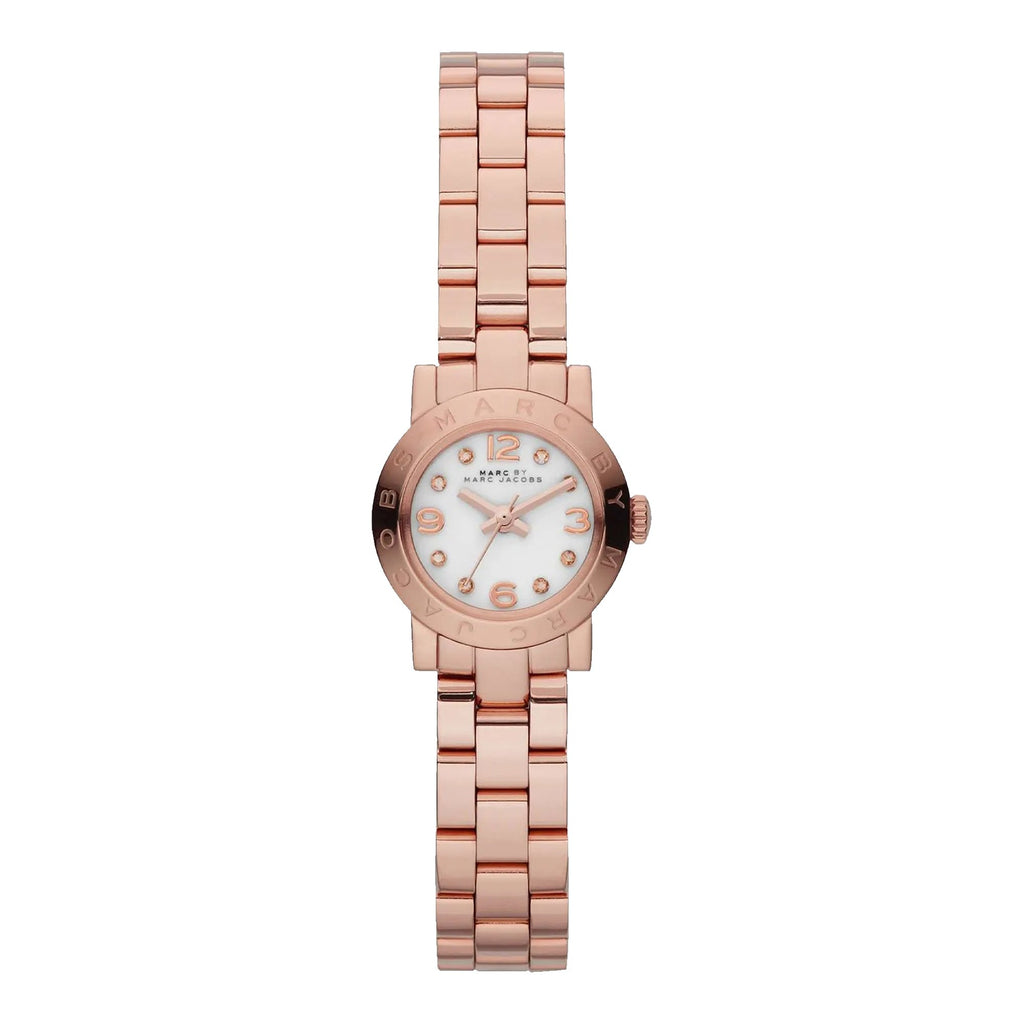 Marc by Marc Jacobs Amy Dinky White Dial Rose Gold-tone Ladies Watch MBM3227