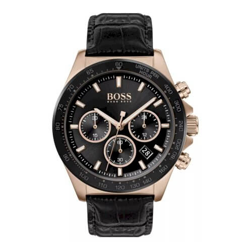 Hugo Boss Men's Analogue Quartz Watch with Leather-Calfskin Strap 1513753
