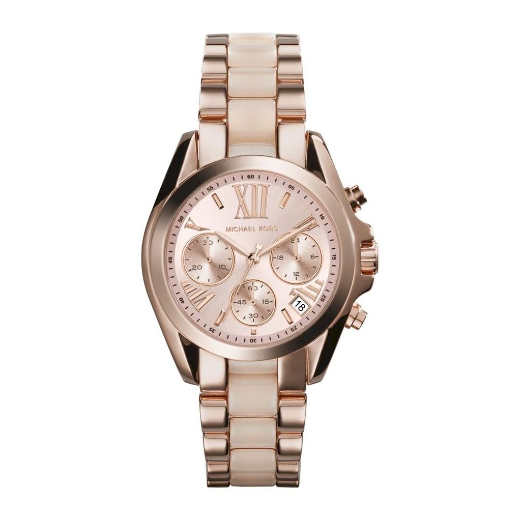 Michael Kors Bradshaw Mini Chronograph Rose Dial Ladies Watch MK6066