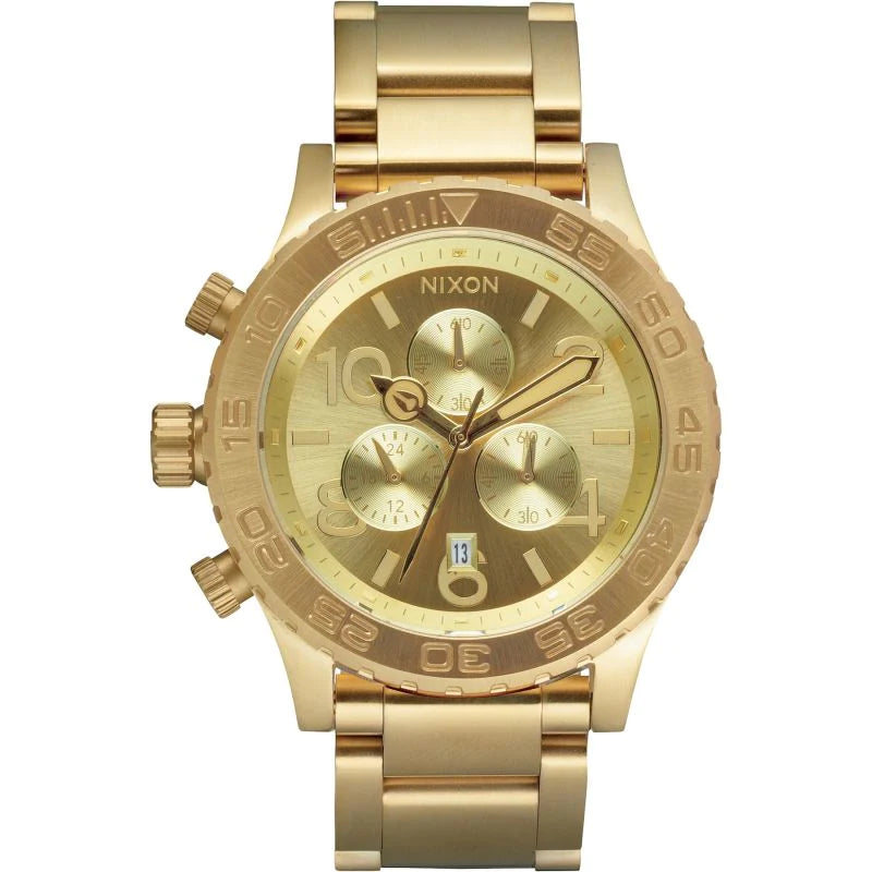 Nixon 42-20 Chrono Champagne Dial Gold Tone Men's Watch A037-502