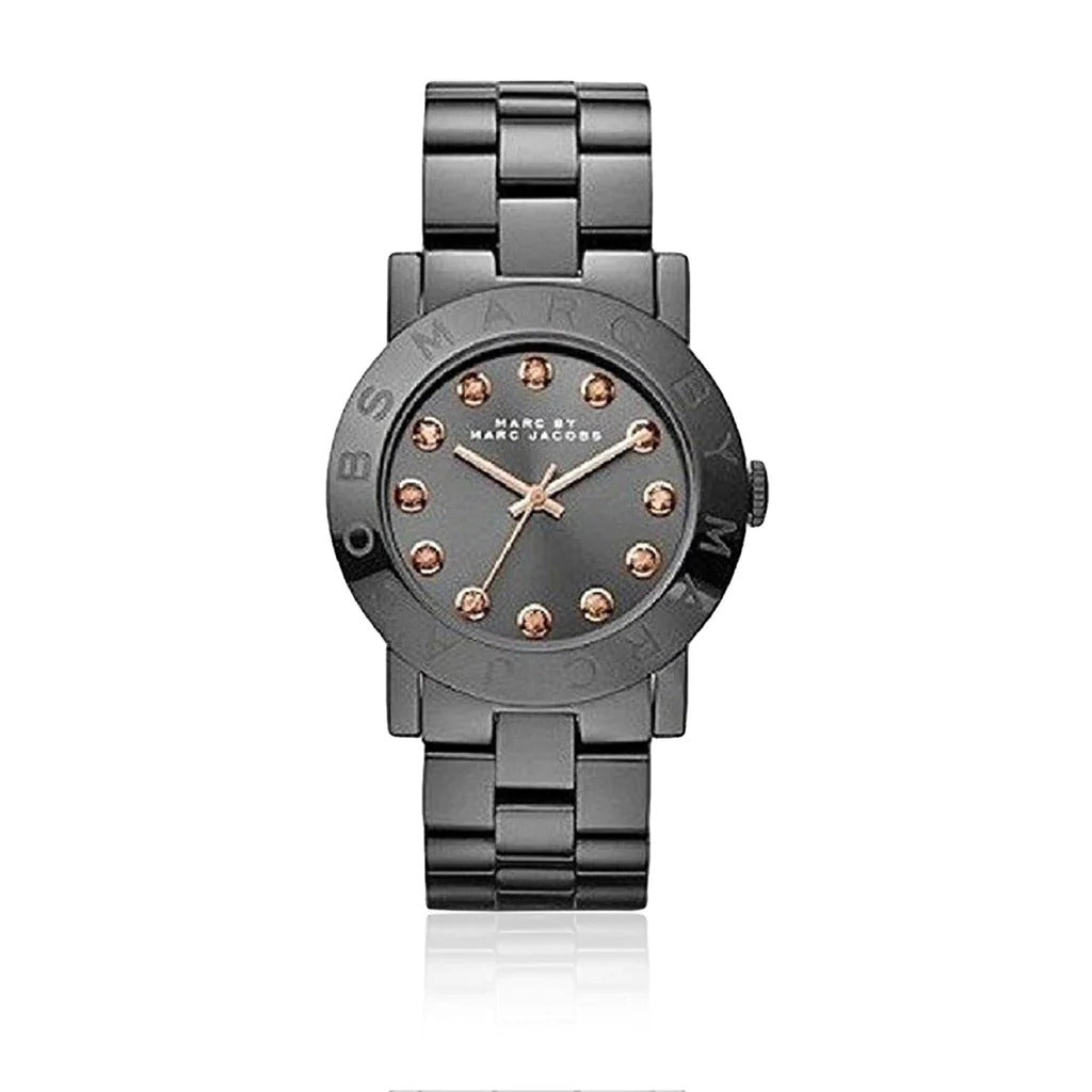 Marc Jacobs MBM8596 Women's Gunmetal Grey Stainless Steel Bracelet Crystal Markers Watch