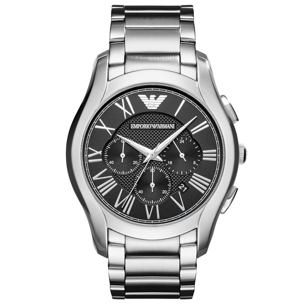 Emporio Armani Men's Dress Watch Stainless Steel Quartz Stainless-Steel Strap, Silver, 14 (Model: AR11083)