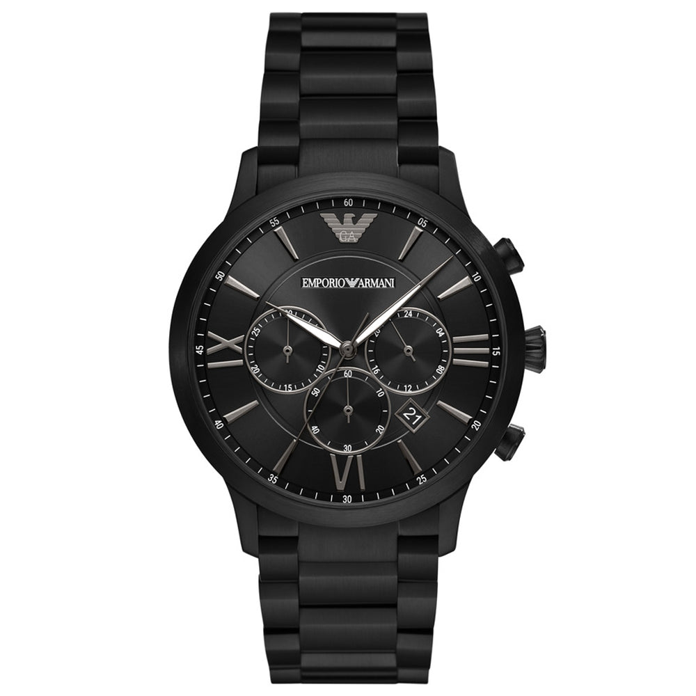 Emporio Armani Men's Chronograph, Black Stainless Steel Watch