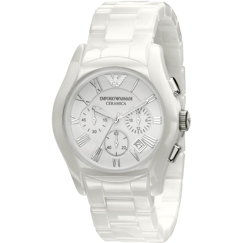 Emporio Armani White Ceramic AR1403 Men's Wristwatch 42MM