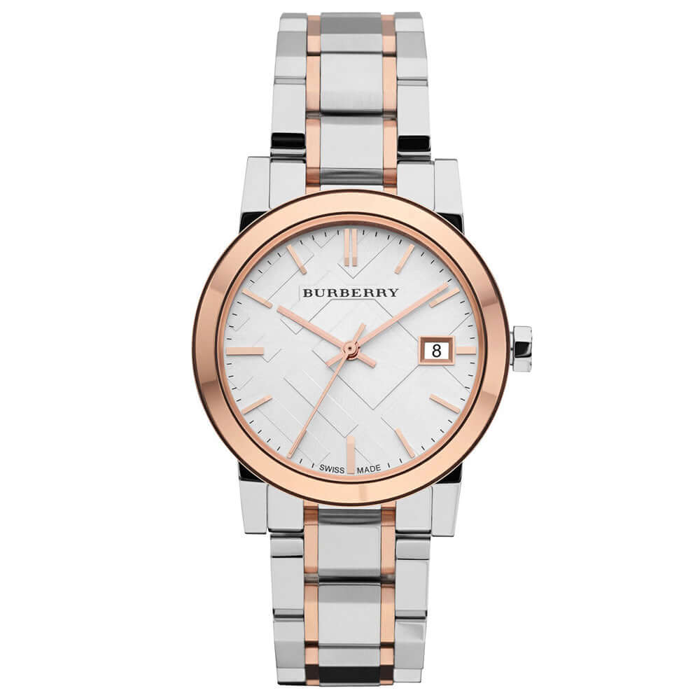 Burberry Two Tone Rose Gold Stainless Steel Bracelet Ladies Watch BU9105 822138033220 - Watches - JomashopBurberry Two Tone Rose Gold