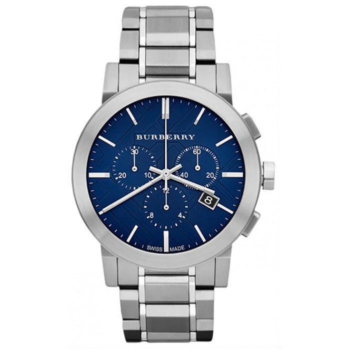 Burberry Chronograph Blue Dial Stainless Steel Men's Watch BU9363