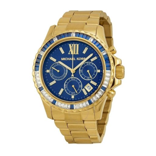 Everest Chronograph Navy Dial Gold-tone Ladies Watch