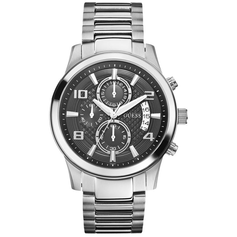Guess Executive Black Dial Chronograph Stainless Steel Men's Watch W0075G1