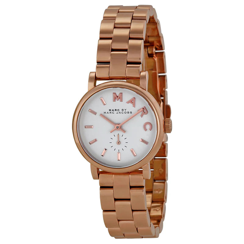 Marc by Marc Jacobs Baker White Dial Rose Gold-plated Ladies Watch MBM3248