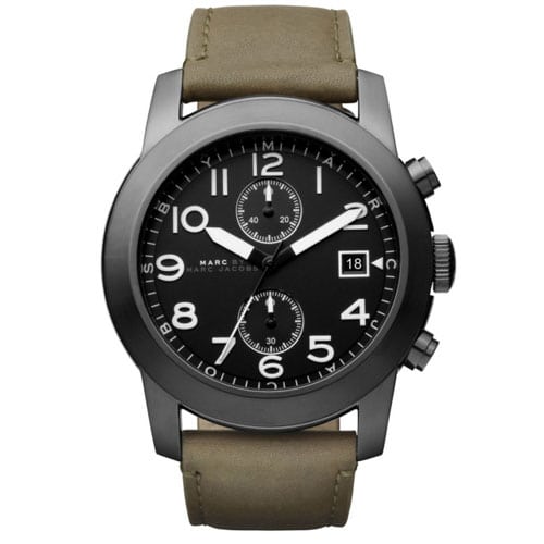 Marc Jacobs MBM5034 Mens Olive Leather Larry Chronograph Watch