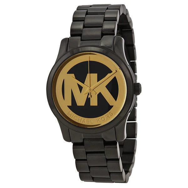 Michael Kors Women's Runway Black Ion-Plated Stainless Steel Bracelet Watch MK6057