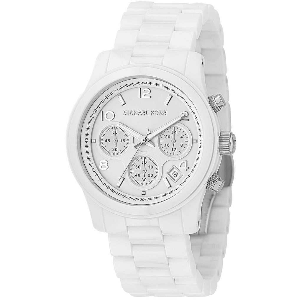 Michael Kors Ceramic Chronograph Quartz White Dial Ladies Watch MK5161.