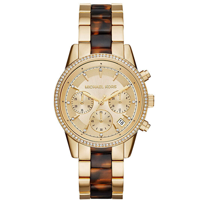 Michael Kors Ritz Chronograph Champagne Gold Ladies Watch MK6322