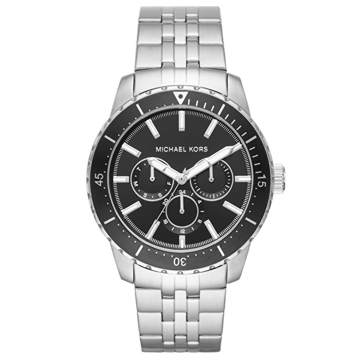 Michael Kors Men's Cunningham Chronograph Black Dial Stainless Steel Watch MK7156