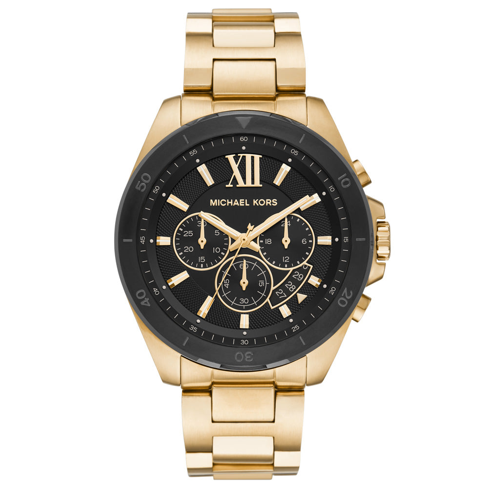 Michael Kors Brecken Chronograph Quartz Crystal Black Dial Men's Watch MK8848