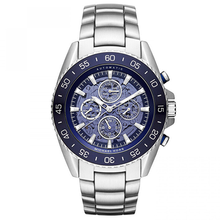 Michael Kors JetMaster Blue Skeleton Dial Stainless Steel Men's Watch MK9024