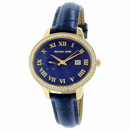 Whitley Blue Textured Dial Blue Leather Ladies Watch